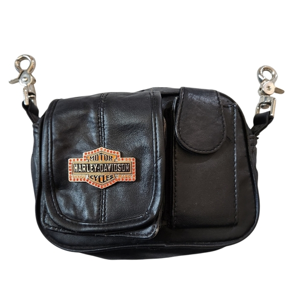 Harley-Davidson Handbags - Vintage Y2K Harley Davidson Leather Biker Clip Hip Purse